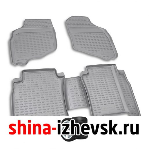 Коврик Autofamily коврик в салон полиуретановый серый для HONDA Jazz 2001-2008, 4 шт. , серый) в Ижевске